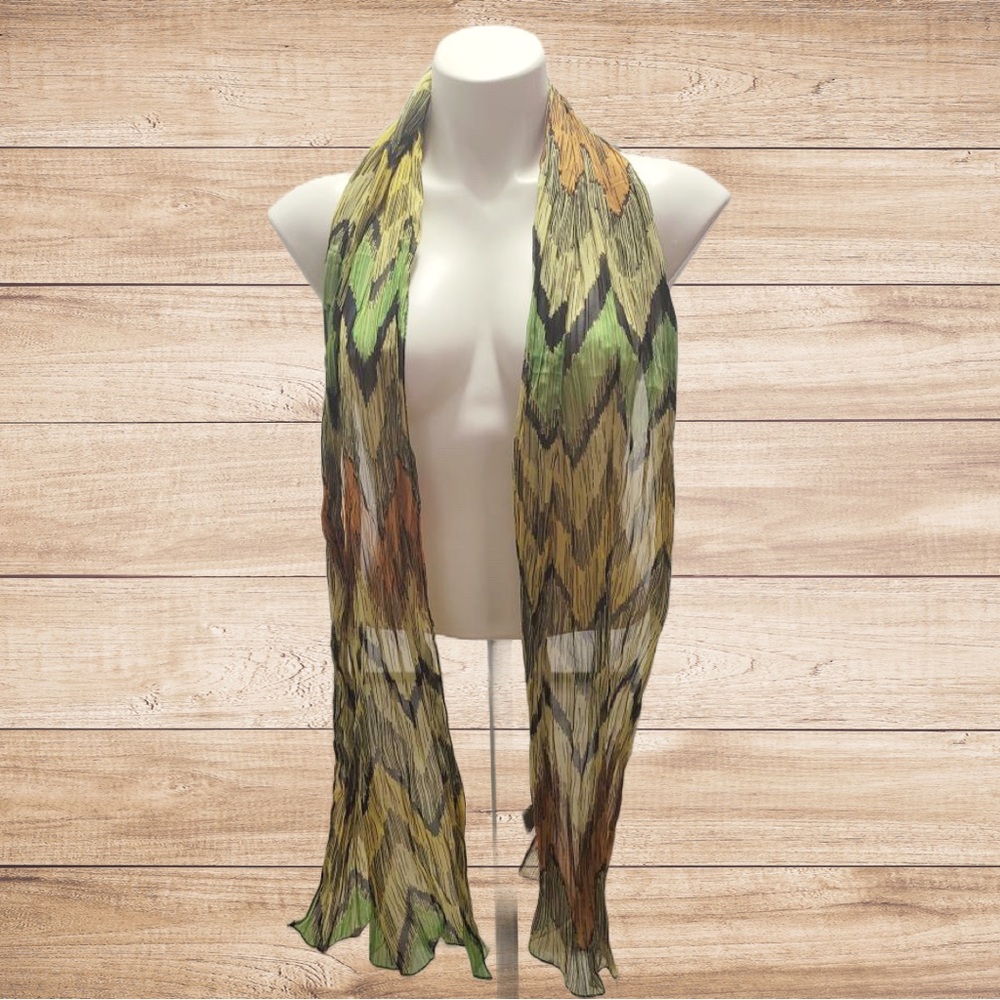 Lakhay's Green Ombré Chevron Lightweight Scarf